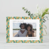 Feestelijke kerstbomen Patroon Foto Happy Feestdagenkaart (Staand voorkant)