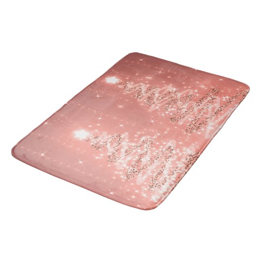 feestelijke kerstbomen Roos Gold  Badmat (Gekanteld)