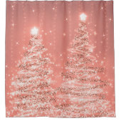 feestelijke kerstbomen Roos Gold  Douchegordijn (Voorkant)