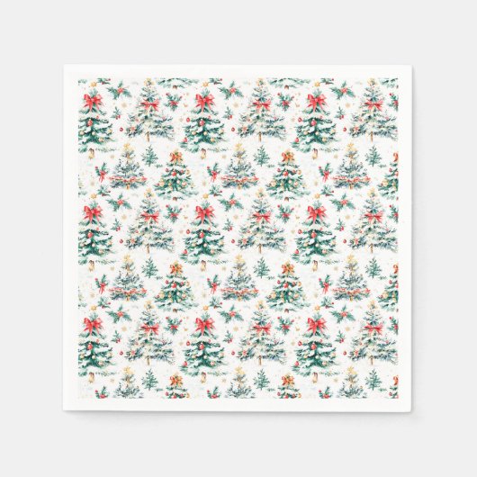 feestelijke kerstbomen servet (Voorkant)