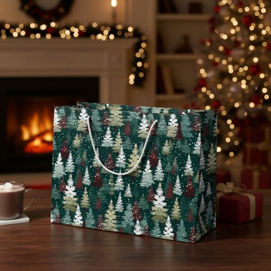 Feestelijke Kerstbomen Sneeuw Groot Cadeauzakje