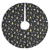 Feestelijke Kerstbomen Sneeuwvlokken Zwart Kerstboom Rok (Voorkant)