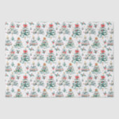 feestelijke kerstbomen tissuepapier (Voorkant)
