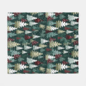 Feestelijke Kerstbomen Winter Sneeuw Vakantie Fleece Deken (Voorkant (Horizontaal))