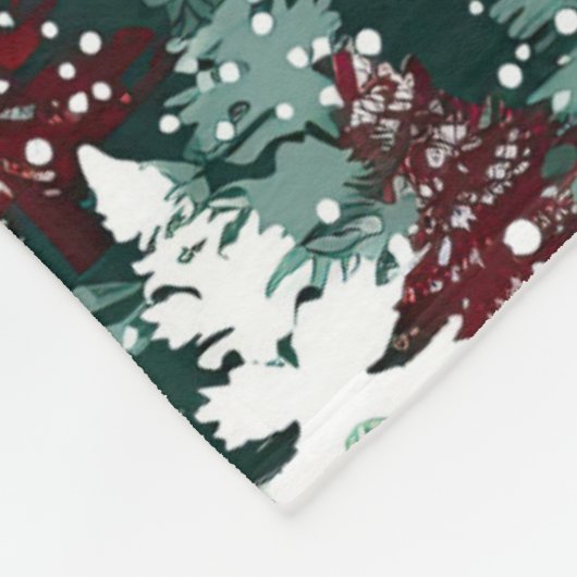 Feestelijke kerstbomen Winter Sneeuwvakantie Fleece Deken (Hoek)