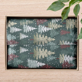 Feestelijke kerstbomen Winter Sneeuwvakantie Tissuepapier