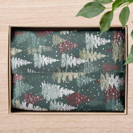 Feestelijke kerstbomen Winter Sneeuwvakantie Tissuepapier