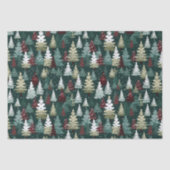 Feestelijke kerstbomen Winter Sneeuwvakantie Tissuepapier (Voorkant)