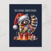 Feestelijke Kerstboodschap toevoegen wasbeer Feestdagenkaart (Voorkant)