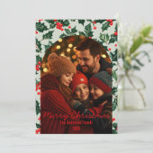 Feestelijke Kerstboog Vormig Foto Lijst Feestdagenkaart (Staand voorkant)