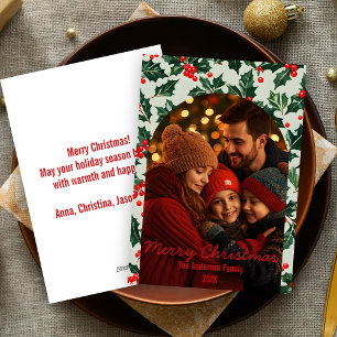 Feestelijke Kerstboog Vormig Foto Lijst Feestdagenkaart