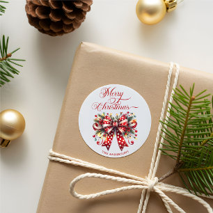 Feestelijke Kerstboog, vrolijk kersttypografie Ronde Sticker