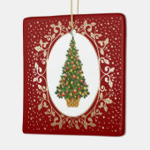 Feestelijke kerstboom aangepaste vakantie keramisch ornament (Links)