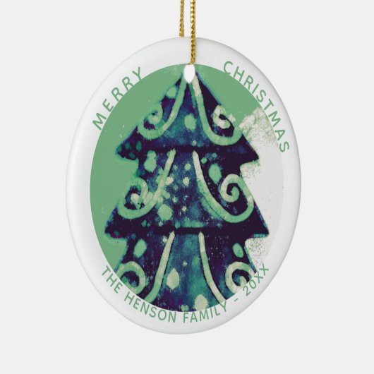 feestelijke kerstboom artistieke Feestdagen Keramisch Ornament (Rechts)