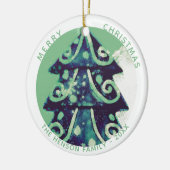 feestelijke kerstboom artistieke Feestdagen Keramisch Ornament (Links)