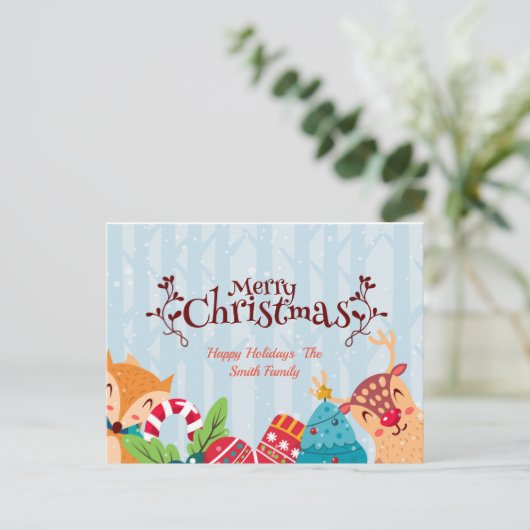 feestelijke kerstboom briefkaart (Staand voorkant)