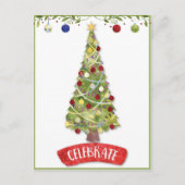 feestelijke kerstboom briefkaart (Voorkant)