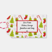 feestelijke kerstboom cadeaulabel (Achterkant Horizontaal)