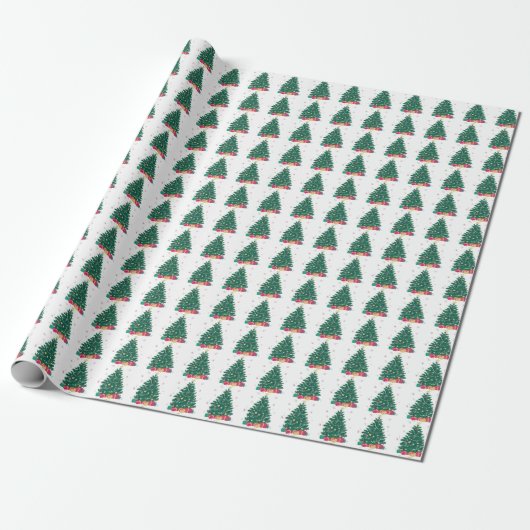 Feestelijke Kerstboom & cadeaus Cadeaupapier (Uitgerold)