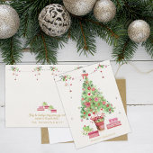 Feestelijke kerstboom & cadeaus Corporate Holiday Briefkaart