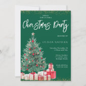 Feestelijke kerstboom & cadeaus Green Christmas Pa Kaart (Voorkant)