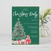 Feestelijke kerstboom & cadeaus Green Christmas Pa Kaart (Staand voorkant)