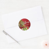 Feestelijke kerstboom Cadeaus kalligrafie Ronde Sticker (Envelop)