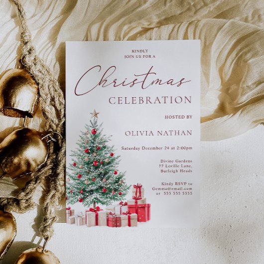 Feestelijke Kerstboom & Cadeaus Kerstfeest Kaart