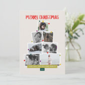 Feestelijke Kerstboom Collage Fotokaart Feestdagenkaart (Staand voorkant)