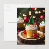 Feestelijke kerstboom cupcake vakantie briefkaart (Voorkant / Achterkant)