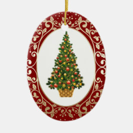 Feestelijke Kerstboom Custom Keramisch Ornament