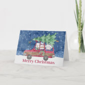 Feestelijke Kerstboom Dieren Bedankkaart (Voorkant)