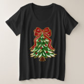 Feestelijke Kerstboom en Bow T-shirt (Design voorkant)