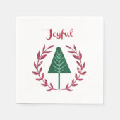 feestelijke kerstboom en grote kans servet (Voorkant)