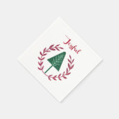 feestelijke kerstboom en grote kans servet (Hoek)