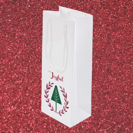 feestelijke kerstboom en grote kans wijn cadeautas