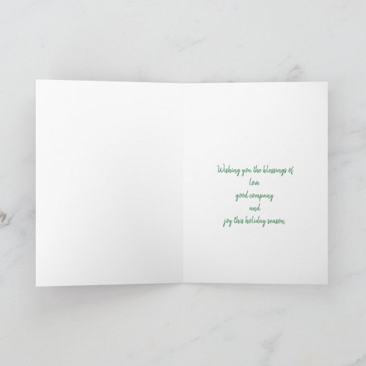 Feestelijke kerstboom en krans feestdagen kaart (Binnen)