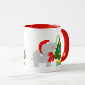 Feestelijke kerstboom en -olifant mok (Voorkant rechts)