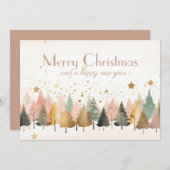 Feestelijke kerstboom Flat Holiday Kaart (Voorkant / Achterkant)