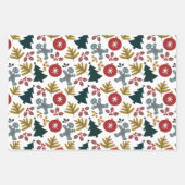 Feestelijke Kerstboom Gingerbread Heren & Kerstbel Inpakpapier Vel (Voorkant 3)