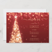 Feestelijke kerstboom Gold Red Wedding Menu Progra Kaart (Achterkant)