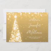 Feestelijke kerstboom Gold Wedding Menu Kaart (Voorkant)