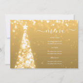 Feestelijke kerstboom Gold Wedding Menu Kaart (Achterkant)