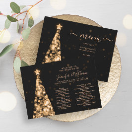 Feestelijke kerstboom Gold Wedding Menu Programma