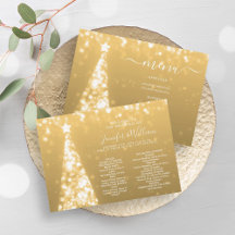 Feestelijke kerstboom Gold Wedding Menu Programma