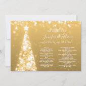 Feestelijke kerstboom Gold Wedding Menu Programma (Voorkant)