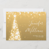 Feestelijke kerstboom gouden bruiloft bedankkaart kaart (Achterkant)
