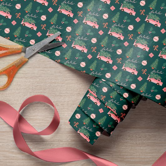 Feestelijke kerstboom Groen Retro Van Cadeaupapier