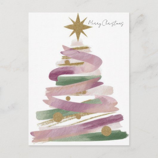 Feestelijke Kerstboom Groet Briefkaart (Voorkant)