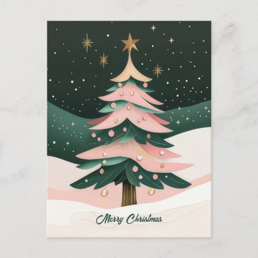 Feestelijke Kerstboom Groet Briefkaart (Voorkant)